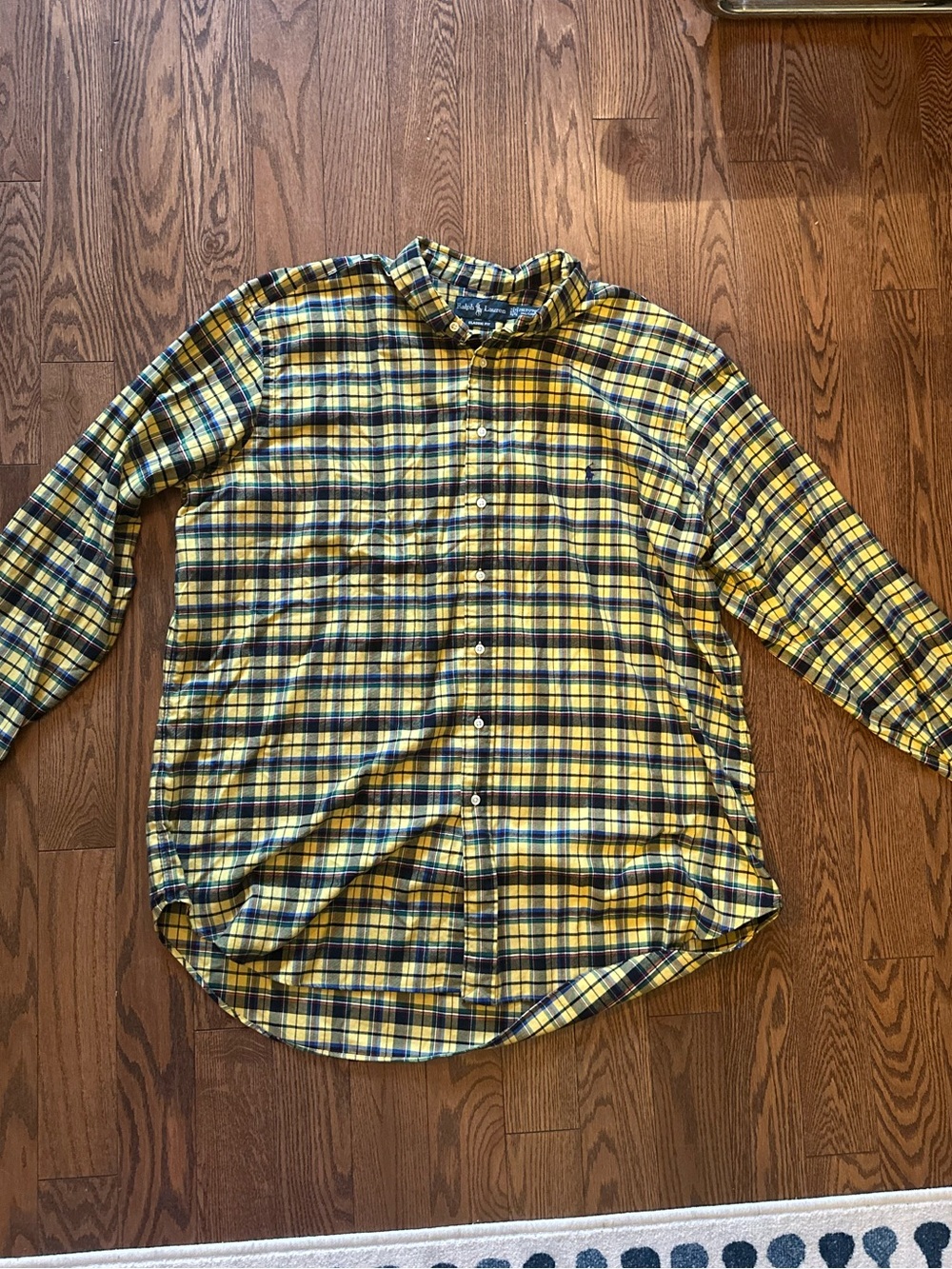 Polo by Ralph Lauren Yellow Plaid Button-Up Flannel Shirt - Mens 2XL Tall